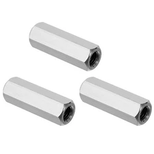 3Pcs 5/16"-18 UNC 2" Length 304 Stainless Steel Coarse Hex Coupling Nuts