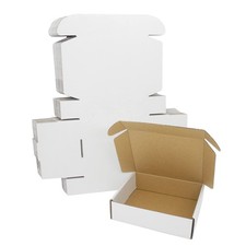 7x6x2 Shipping Boxes, Small Cardboard Box White Mailing Flat Corrugated Liter...