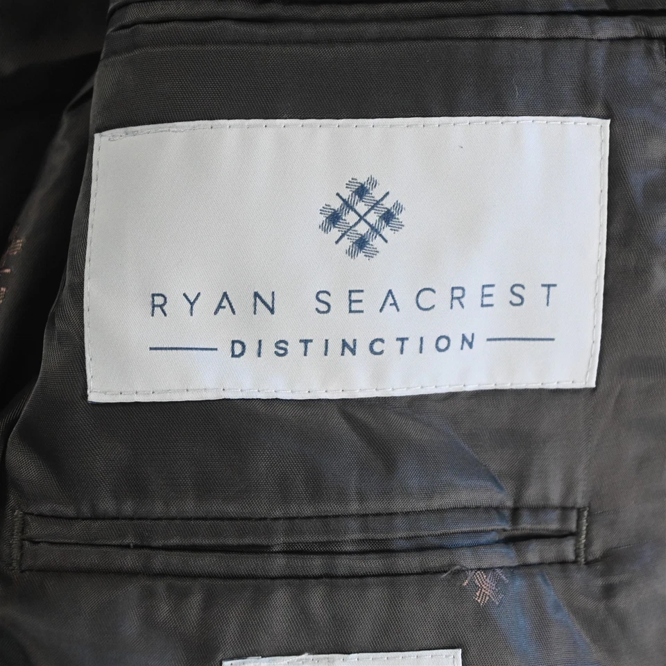 Ryan Seacrest 42S 34x30 Gray Glenn Check Wool Mens Jacket Pants Suit - Image 4 of 4