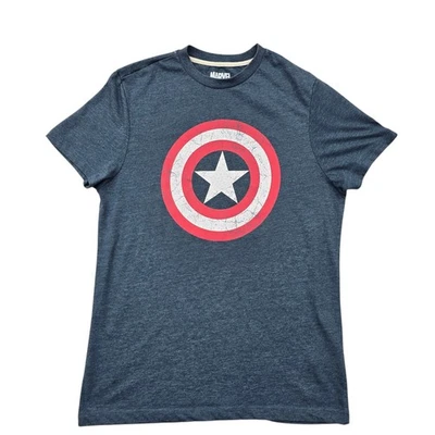 Marvel Captain America Shield Used-Look Heather Marineblau S T-Hemd - Bild 1 von 4
