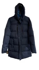 Michael Kors Men's Navy Blue Hooded  Puffer Quilted Jacket Coat L