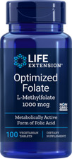 Life Extension Optimized Folate L-Methylfolate 1,700 mcg Dfe 100 Veg Tabs
