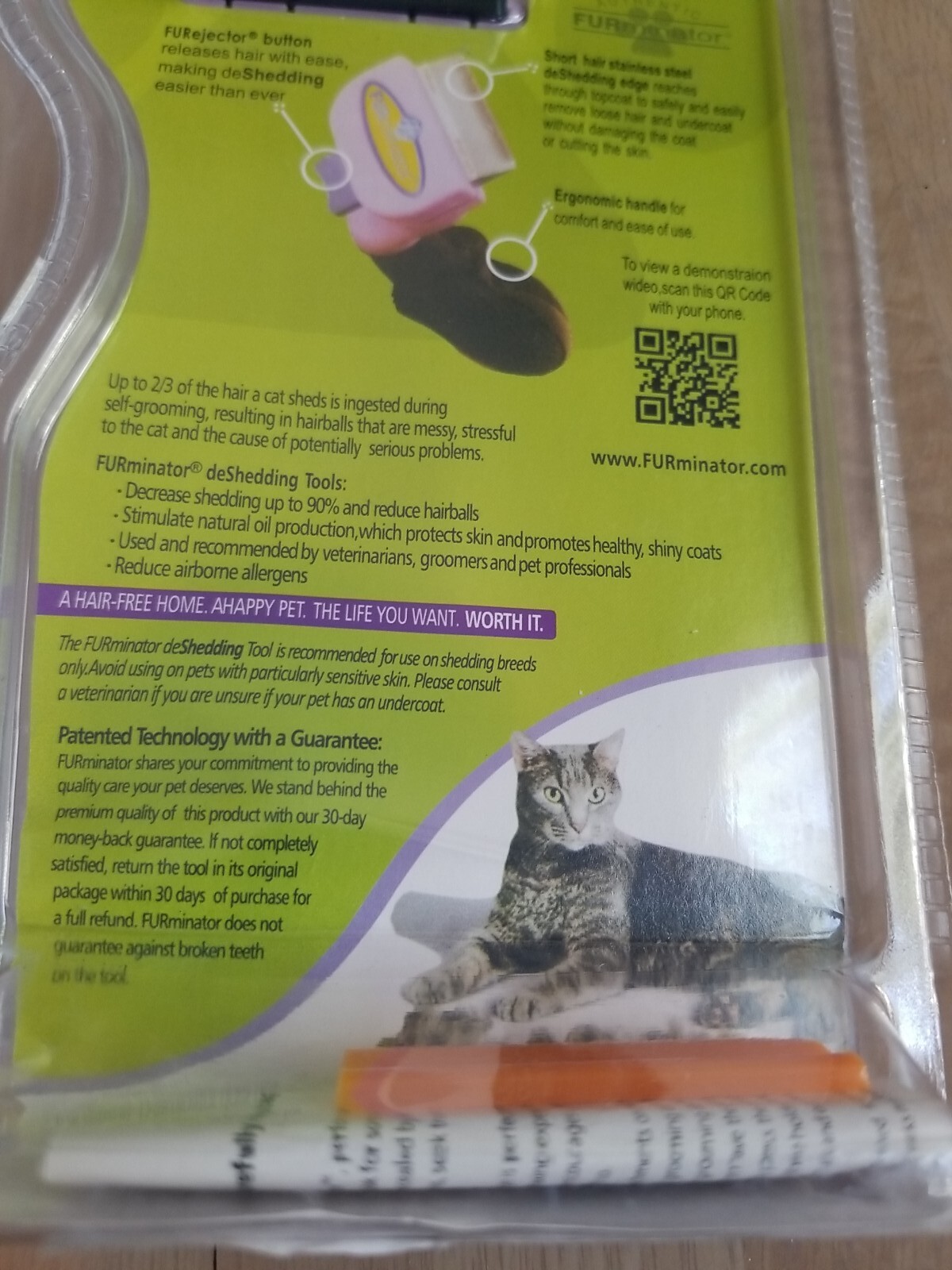 FURminator deShedding Tool for Cats/Small, Short Hair Pet Brush