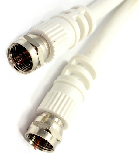 2M TV FREEVIEW RF COAXIAL F PLUG TO F PLUG LEAD SKY VIRGIN CABLE MOULDED M PLUGS - Picture 2 of 2