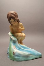 Royal Worcester M&auml;dchen an Welle  Monatsfigur August 3441 F.G.Doughty