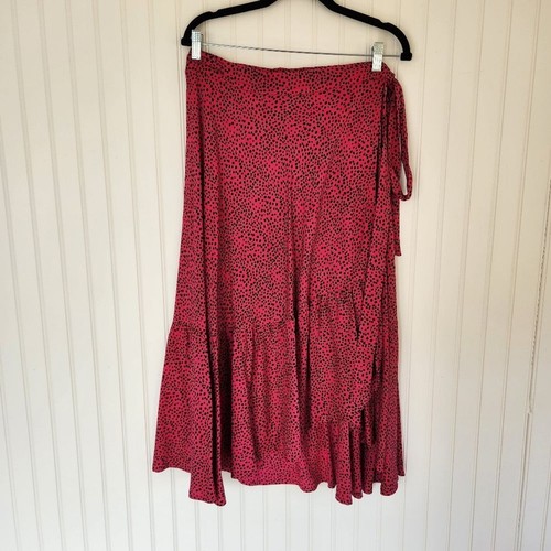 BEACHGOLD Wickelrock Hot Pink Leopard Tiermotiv Strand Urlaub Rüschen Small