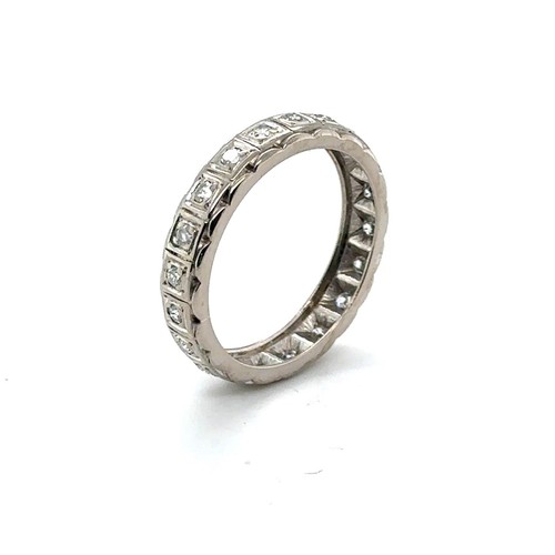 18K 750 White Gold Memory 0,60 Ct Diamond Ring Unikat RG 59 Diamant Vollmemory - Bild 12 von 24