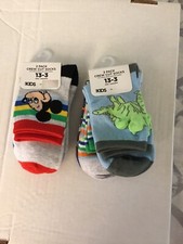 NWT 5 Pairs Disney Mickey Mouse And Dinosaurs Soft Colorful CREW SOCKS 13-3
