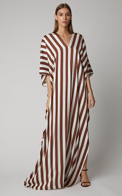 Circular Printed Soft Satin Silk Kaftan, Soft Satin Silk Kaftan, J5624