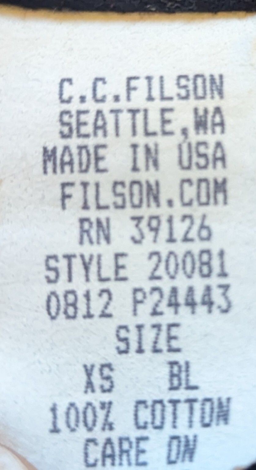 Filson Quilted Moleskin Jacket Rare Womens XS Gem