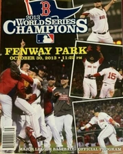 2013 MLB WORLD SERIES PROGRAM BOSTON RED SOX CHAMPIONS FENWAY PARK ELLSBURY