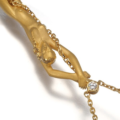 Auth Carrera y Carrera Necklace Silence Goddess Diamond 18K 750 Yellow Gold - Picture 2 of 5