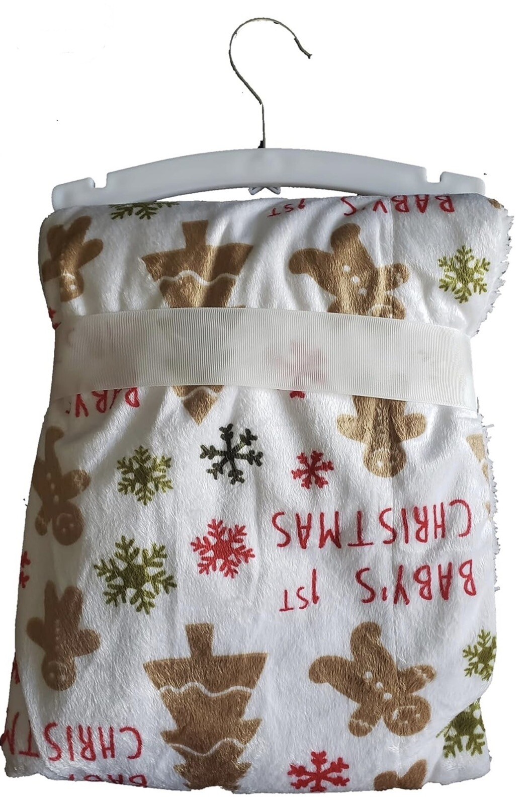 Thro Decorative First Christmas Baby Throw Blanket 30&rdquo; x 40&rdquo; Gingerbread Man NEW