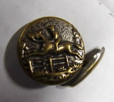 cj BUTTON / CUFFLINK   HORSE/RIDER JUMPING FENCE  LOOKS VERY VINTAGE