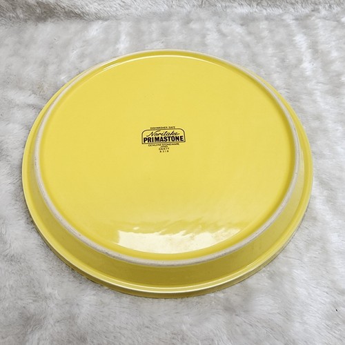 NORITAKE PRIMASTONE GAIETY PATTERN DINNER PLATE STONEWARE 8318 YELLOW JAPAN - Picture 2 of 4