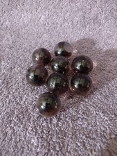 Lot of 8 Vintage Playing Marbles Cats Eyes Black/Purple - Mostly 4 Veins