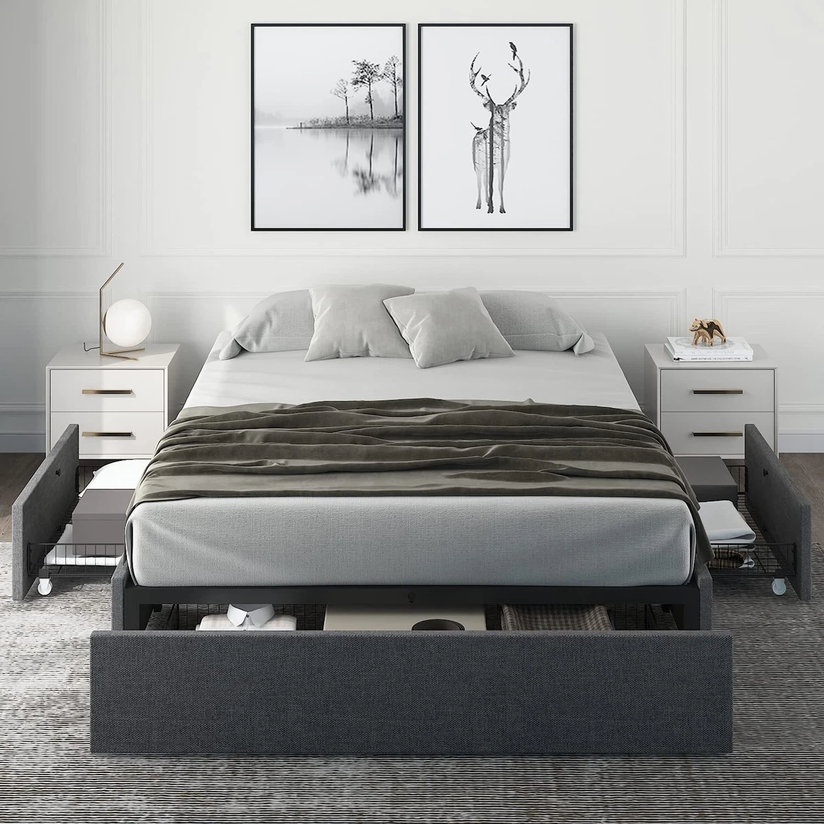 Double bed online frame no headboard