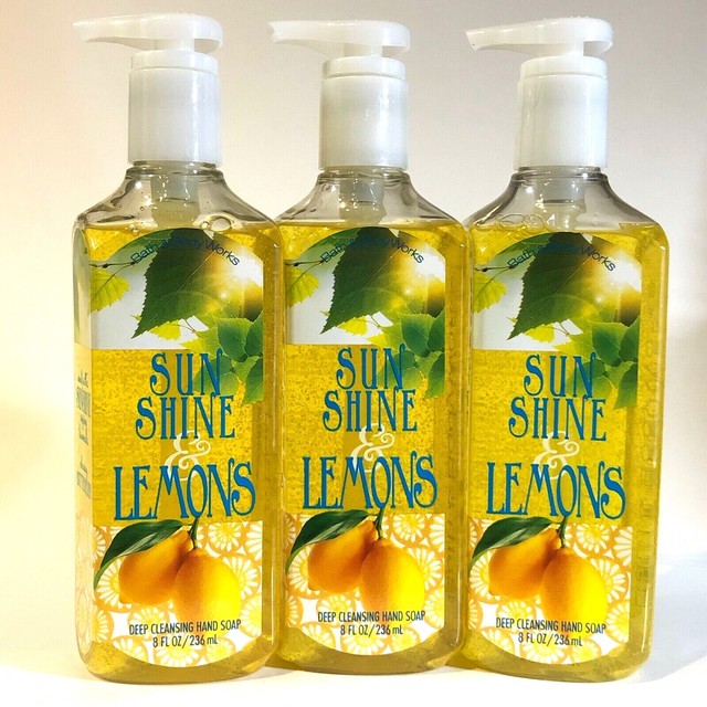 LOT 3 BATH & BODY WORKS SUNSHINE & LEMONS DEEP CLEANSING HAND SOAP WASH