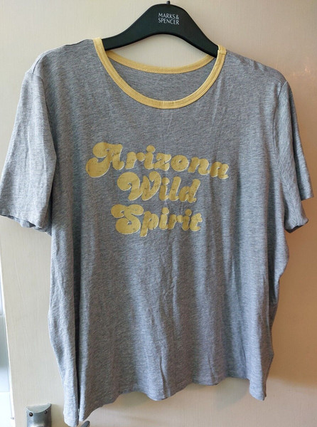 Ladies grey slogan t-shirt from M&S, size XL (20) - Arizona Wild Spirit