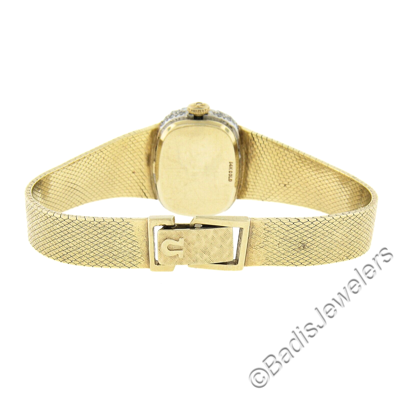 Vintage Ladies Omega 14k Gold Diamond Bezel Dial Mechanical Wrist Watch Bracelet eBay