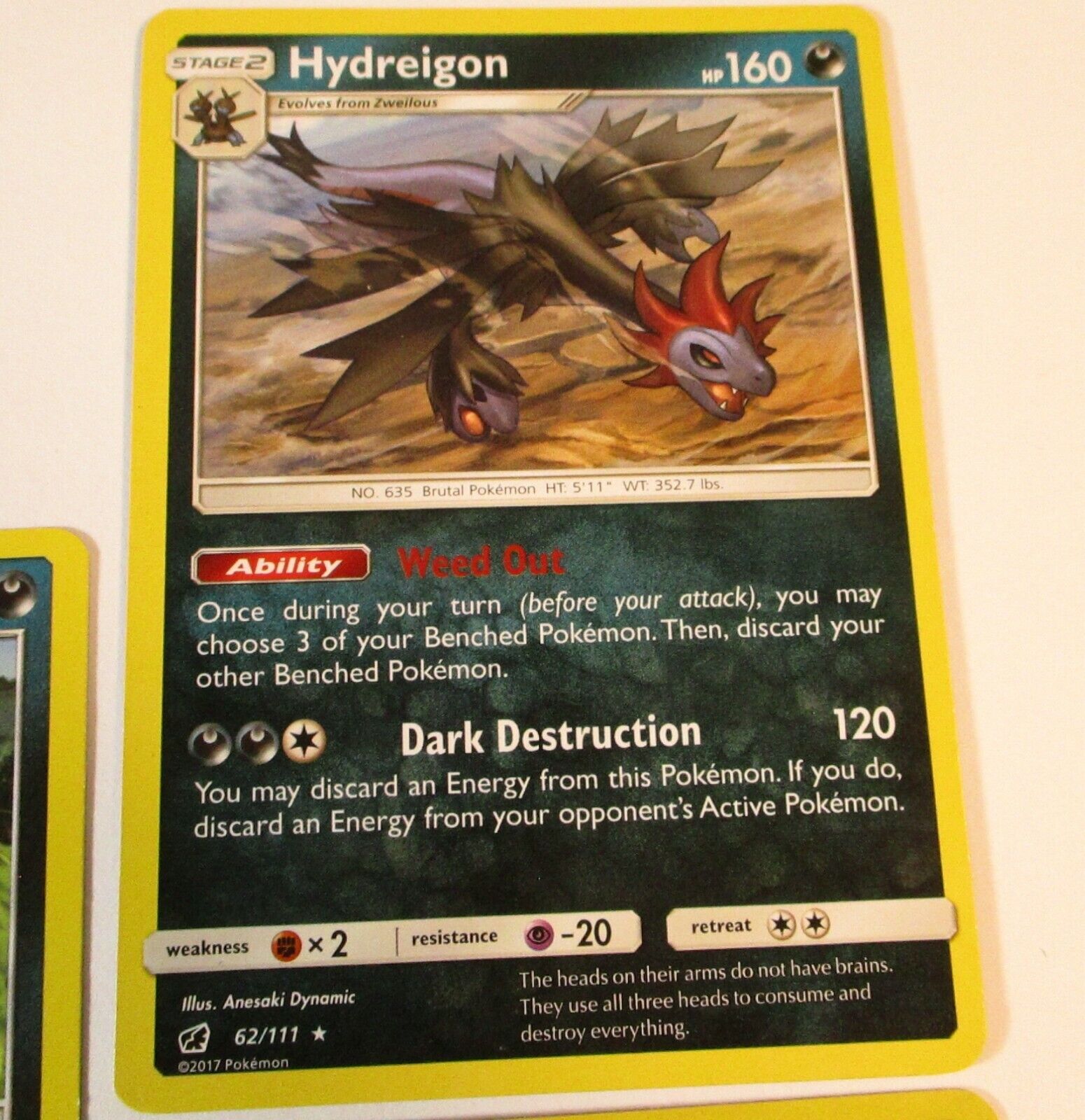 Hydreigon Holo & Zweilous Deino Evolving Skies Pokemon Evolution Card Set NM