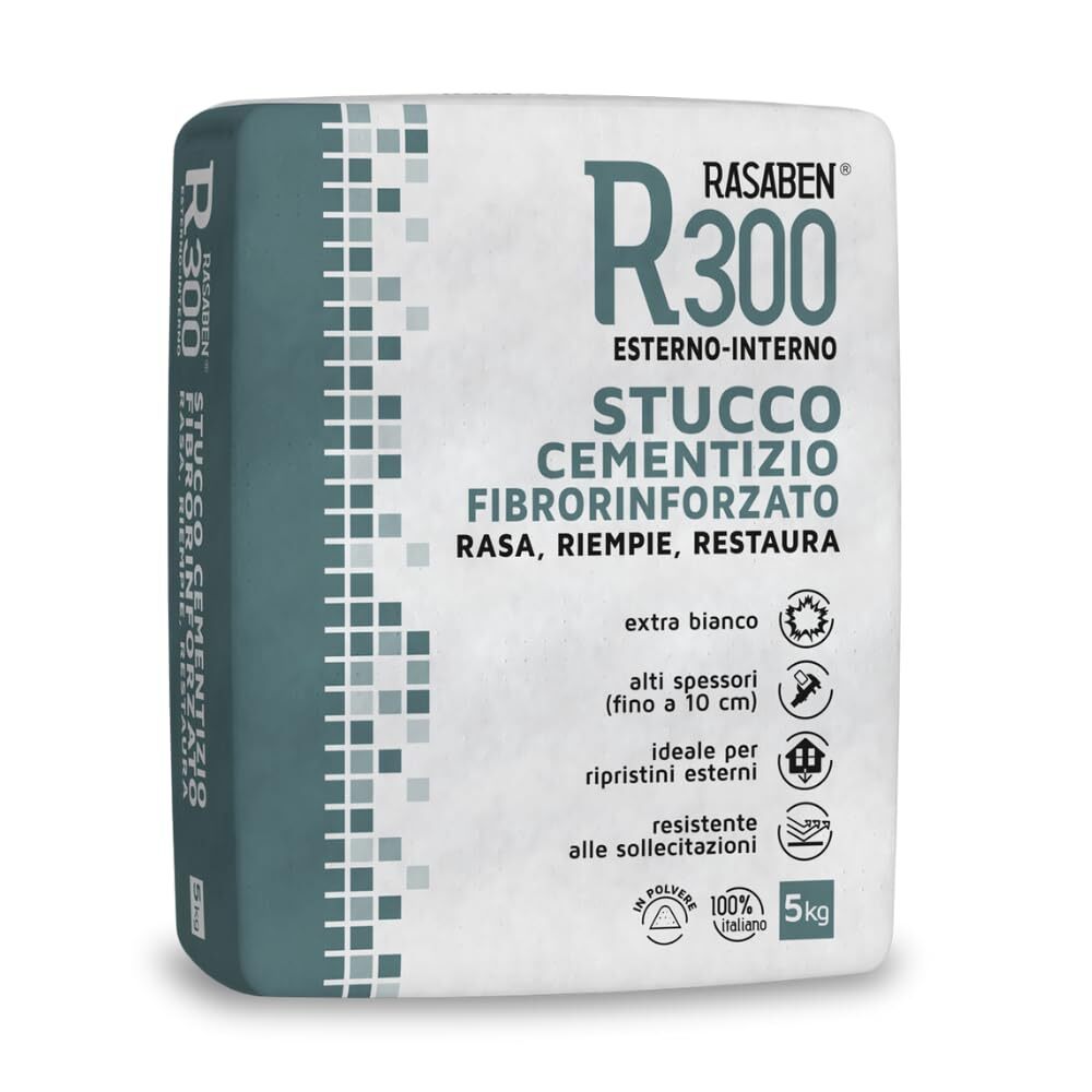Rasaben R300 Stucco Bianco Extra per Ripristino Murale Professionale