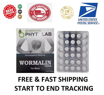 Dr.Bhargava Wormalin (90 Tablets) All Kinds of Worms Tape, Thread & Hooks