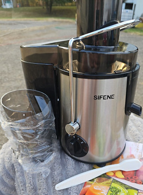  Centrifugal Juicer, Sifene New SIF-10011 Black Silver Portable W/manual 