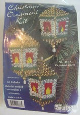 Sulyn Beaded Sequin Victorian Lantern Vtg Christmas Ornament Craft Kit NOS