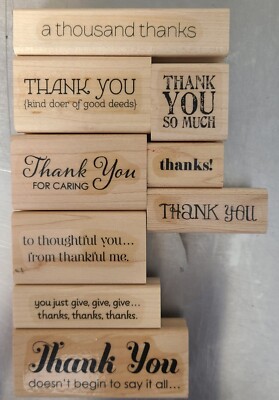 Stampin Up LOTS OF THANKS Wood Mount - Set Of 9 | eBay