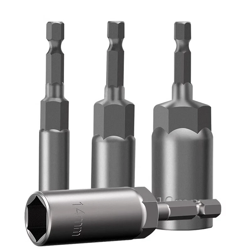 Length 80mm Hex Deep Socket Nut Driver Bit Impact Driver Drill 6~18mm Hex Shank - Image 3 of 4