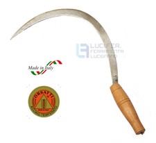 FALCIOLA DENTATA CHIUSA MANICO LEGNO CM.25 FALCE FALCETTA TAGLIAERBA MANUALE