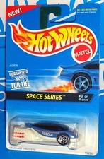 Hot Wheels 1996 Space Series #390 Alien Blue & White HW Logo On Top Rear