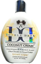 Brown Sugar DOUBLE DARK COCONUT CREAM 400X Black Bronzer Tanning Lotion 13.5 oz