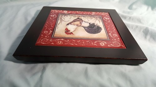 Gallo in piastrelle - arte da parete con cornice - decorazione 8" x 8" - Foto 5 di 6