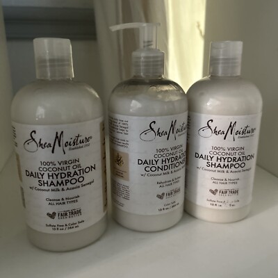 Shea Moisture Daily Hydration Set 2 Shampoo & 1 Conditioner