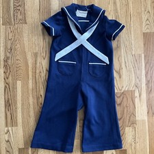 Vintage Child Toddler Navy Sailor Uniform Outfit Costume Suit Handmade