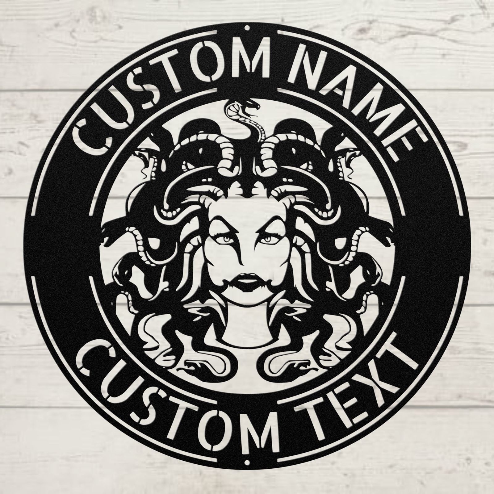 Custom Woman with Snakes Metal Sign Wall Art for Home Man Cave Mythology Fans