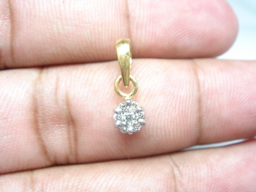 0.23ct Natural Round Diamond 14K Yellow Gold Anniversary Solitaire Look Pendant - Picture 4 of 4