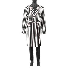 Dolce & Gabbana Dressing Gown Coat Royal King Stripes Dg Logo Blue White 09771