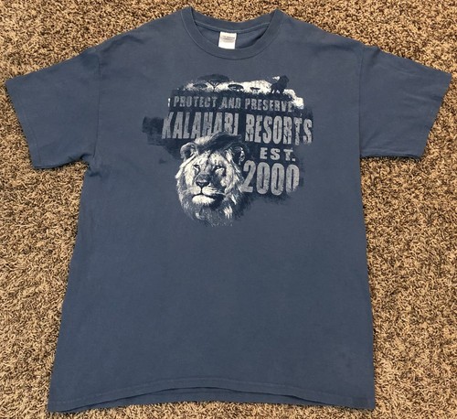 Kalahari Resorts Protect And Preserve Est. 2000 Men's Blue T-Shirt Size Large