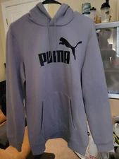 PUMA Men's Essentials Big Logo Hoodie Medium Concrete Gray M