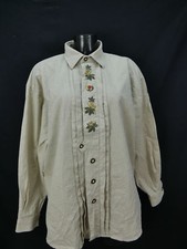 Size M costume shirt solo beige dense cotton with leaves embroidery TH919