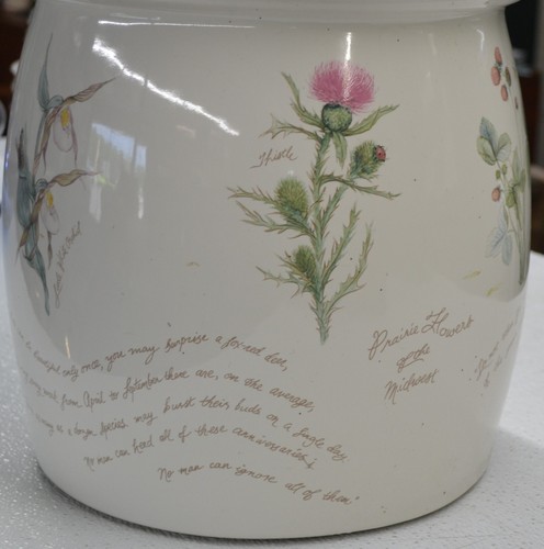 RARE Kohler Prairie Flowers of the Midwest Artist Edition Waste Basket Planter - Picture 5 of 9