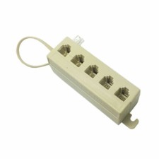 USA Telephone Phone Modular Jack Line Splitter Five Way Outlet 6P4C adapter