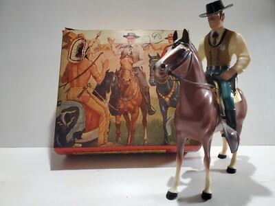 1950's Hartland Western Wyatt Earp Hugh O'Brian Figure & Horse w