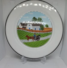 Villeroy & Boch Naif Set of 2,  8" Plates  Laplau 1&3 Country Scenes