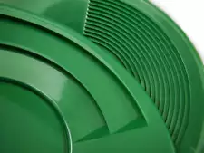 14" Green Dual Riffle Gold Pan, 3" x 1/4" Deep Riffles