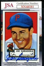 Joe Garagiola JSA Coa Signed 1952 Topps Reprint Autograph