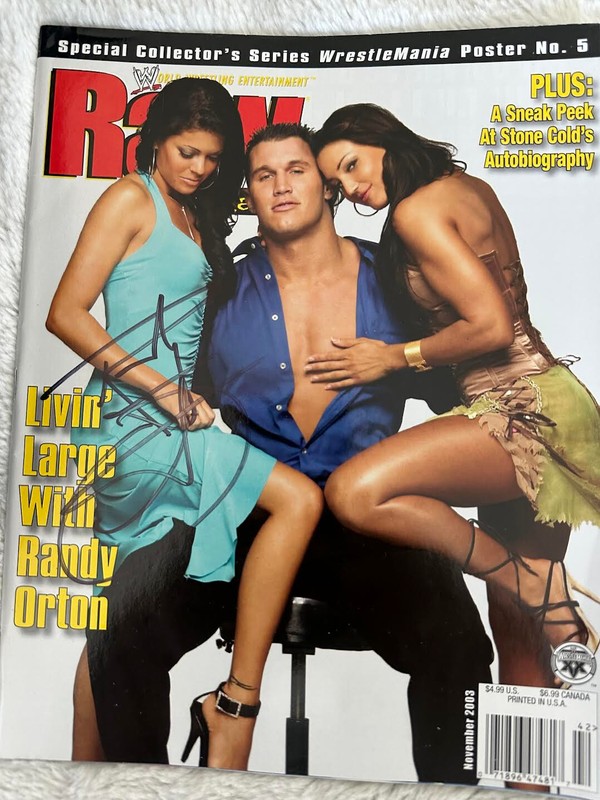 November 2003 WWE RAW Magazine signed by Randy Orton